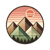 Geometric Sunset Mountain Landscape