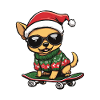 Chihuahua Dog Christmas Skateboard