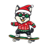 Husky Dog Christmas Skateboard
