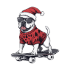 Pit Terrier Dog Christmas Skateboard