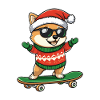 Shiba Inu Chien Noël Skateboard