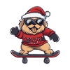 Chow Chow Chien Noël Skateboard