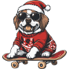 Saint Bernard Dog Christmas Skateboard