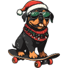 Rottweiler Dog Christmas Skateboard