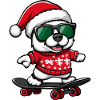 Samoyed Dog Christmas Skateboard