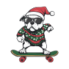 Dogo Argentino Dog Christmas Skateboard