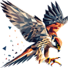 Falcon Bird of Prey Polygon Style