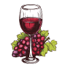 Wine Glass Grapes Wine