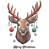 Cute deer in Merry Christmas style
