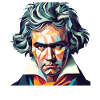 Beethoven Polygon Geometric Art