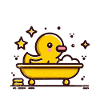Bathtub Rubber Duck Saying Distressed