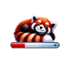 Roter Panda Schlafend Mit Ladebalken