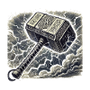 Mjolnir surrounded by lightning
