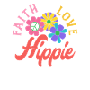 Faith Love Hippie Flowers Retro