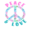 Peace & Love Buntes Friedenssymbol