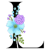 Elegant letter 'L' with flowers