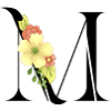 Elegant letter 'M' with flowers