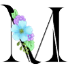 Elegant letter 'M' with flowers