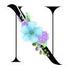 Elegant letter 'T' with flowers