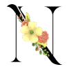 Elegant letter 'T' with flowers