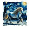 Nuit étoilée islandaise Cheval islandais