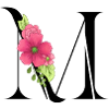 Elegant letter 'M' with flowers