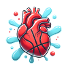 Heart Basketball Splash Graphic