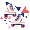 90s pattern roller skates