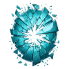 Broken, shattered glass