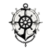 Capitaine Volant Ancre Voilier Motif