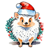 Hedgehog Christmas Drawing