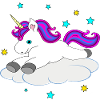 Süßes Einhorn auf Wolke