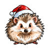 Hedgehog Christmas Drawing