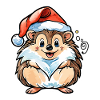 Hedgehog Christmas Drawing