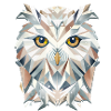 Majestic Snowy Owl - Geometric Elegance