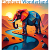 Geometric Elephant Wonderland