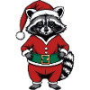 Waschbär Weihnachtsmann Weihnachten Geschenk