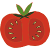 Tomato red halved