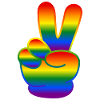 Rainbow Hand Peace Sign