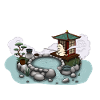 Chat pêche onsen