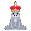 Hippopotamus Birthday Candle Cake