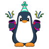 Pingouin Anniversaire Confettis