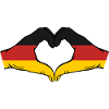 Germany Flag Hands Heart Shape