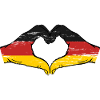Germany Flag Hands Heart Shape Used