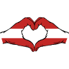 Austria Flag Hands Heart Shape