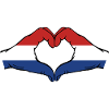 Holland Flag Hands Heart Shape