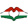 Hungary Flag Hands Heart Shape