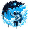 Astronaut Paints Starry Sky Night Gift