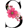 Elegant letter 'S' with flowers