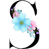Elegant letter 'S' with flowers